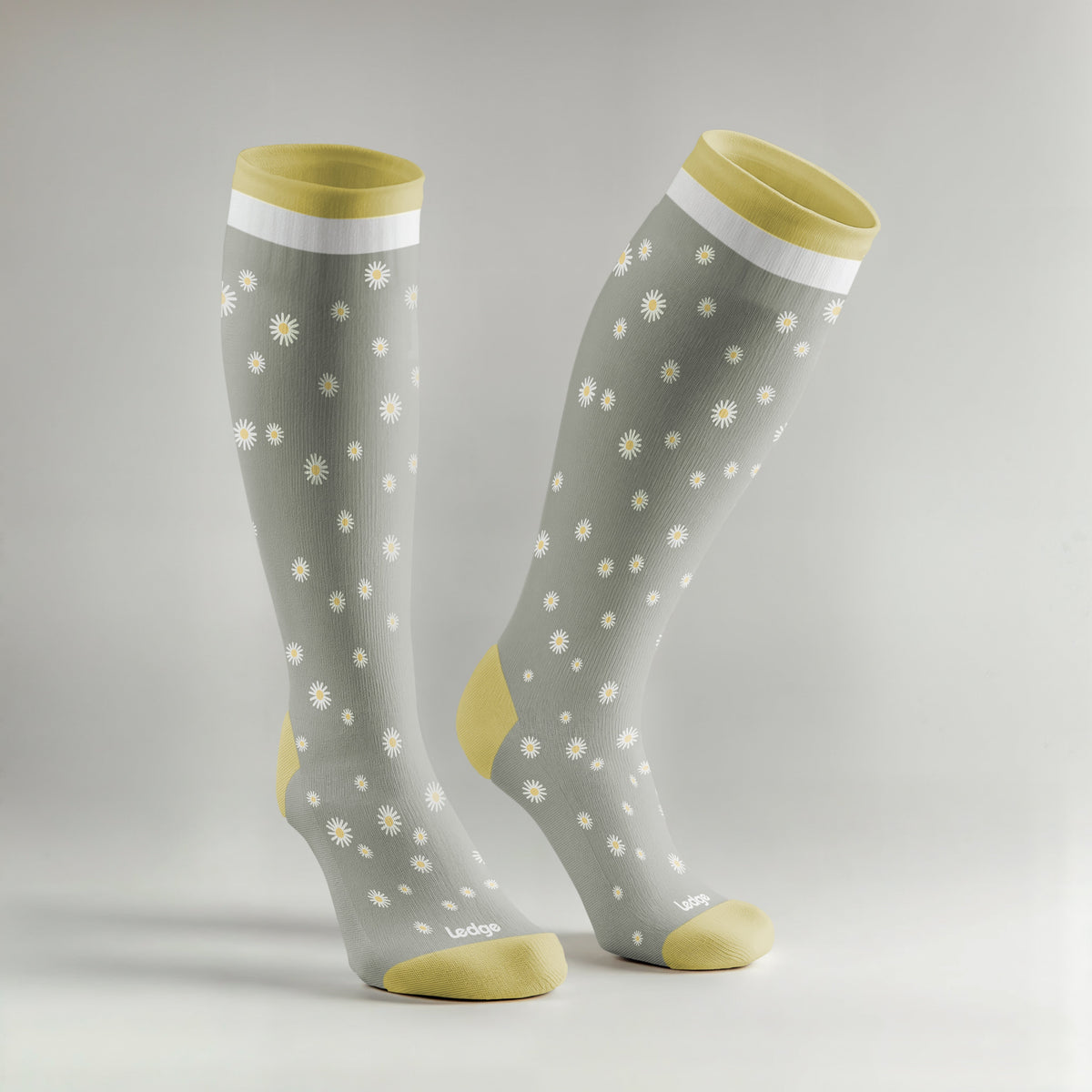 Compression Socks Work - Grey Flowers