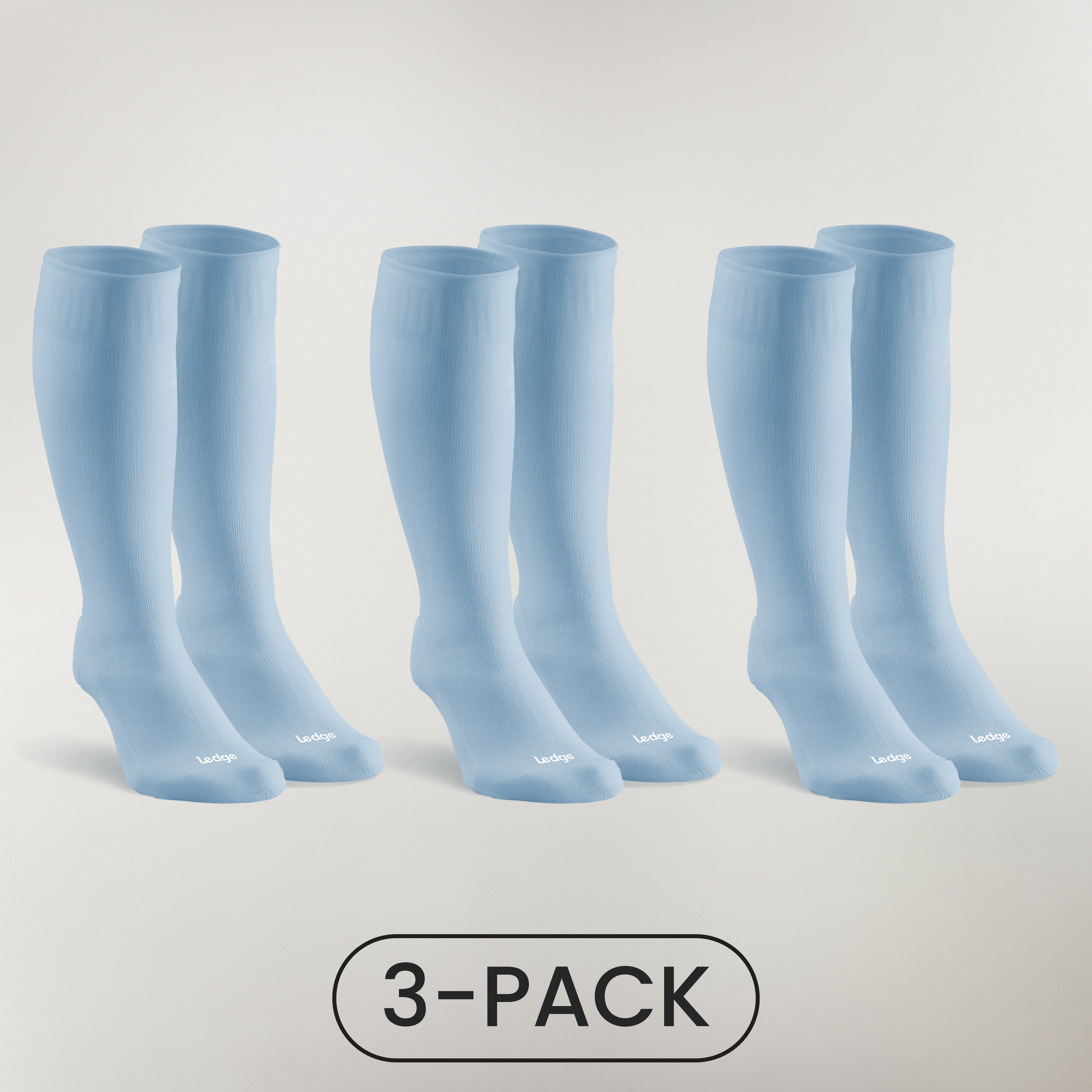 3-Pack | Essential Compression Socks Soft Blue