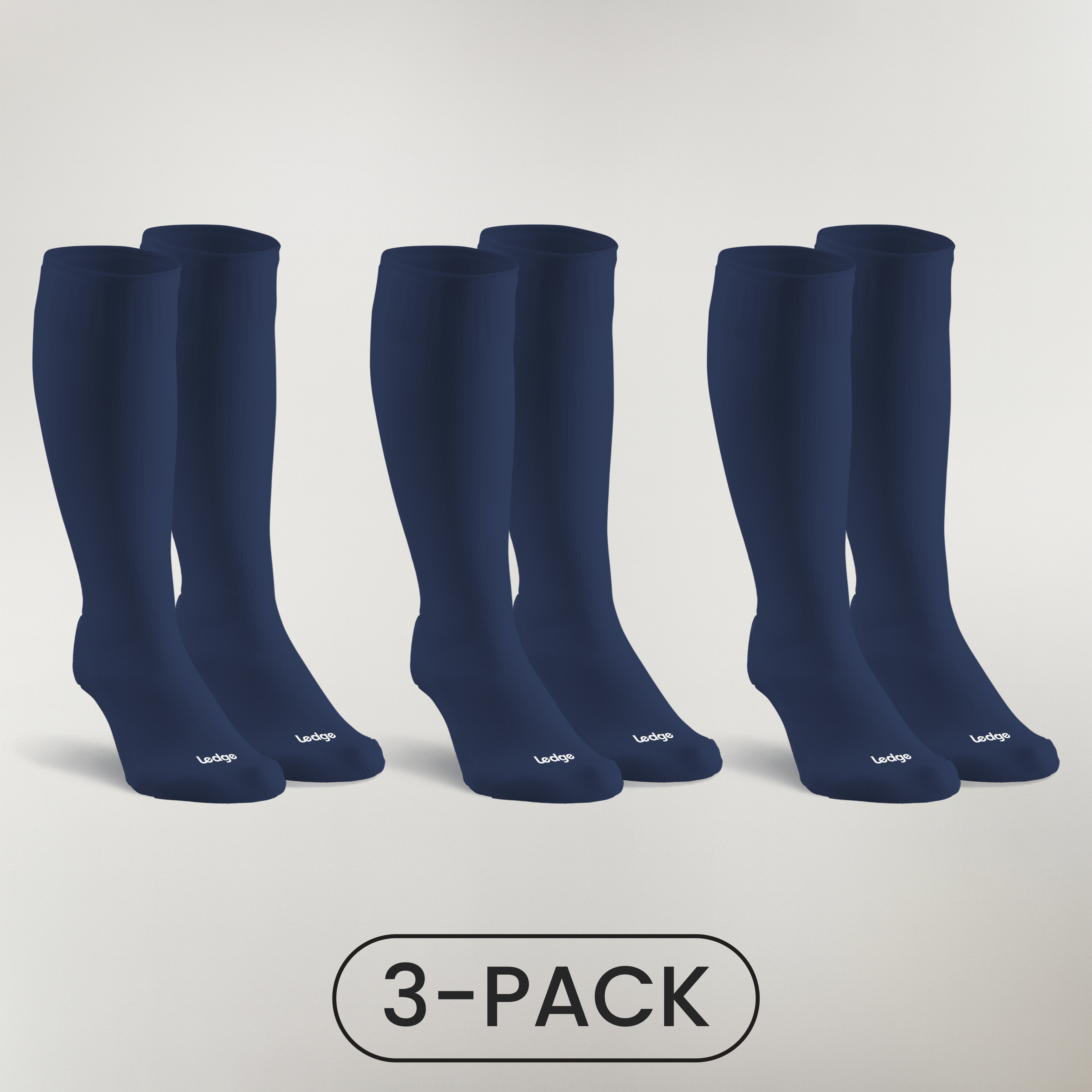 3-Pack | Essential Compression Socks Navy Blue
