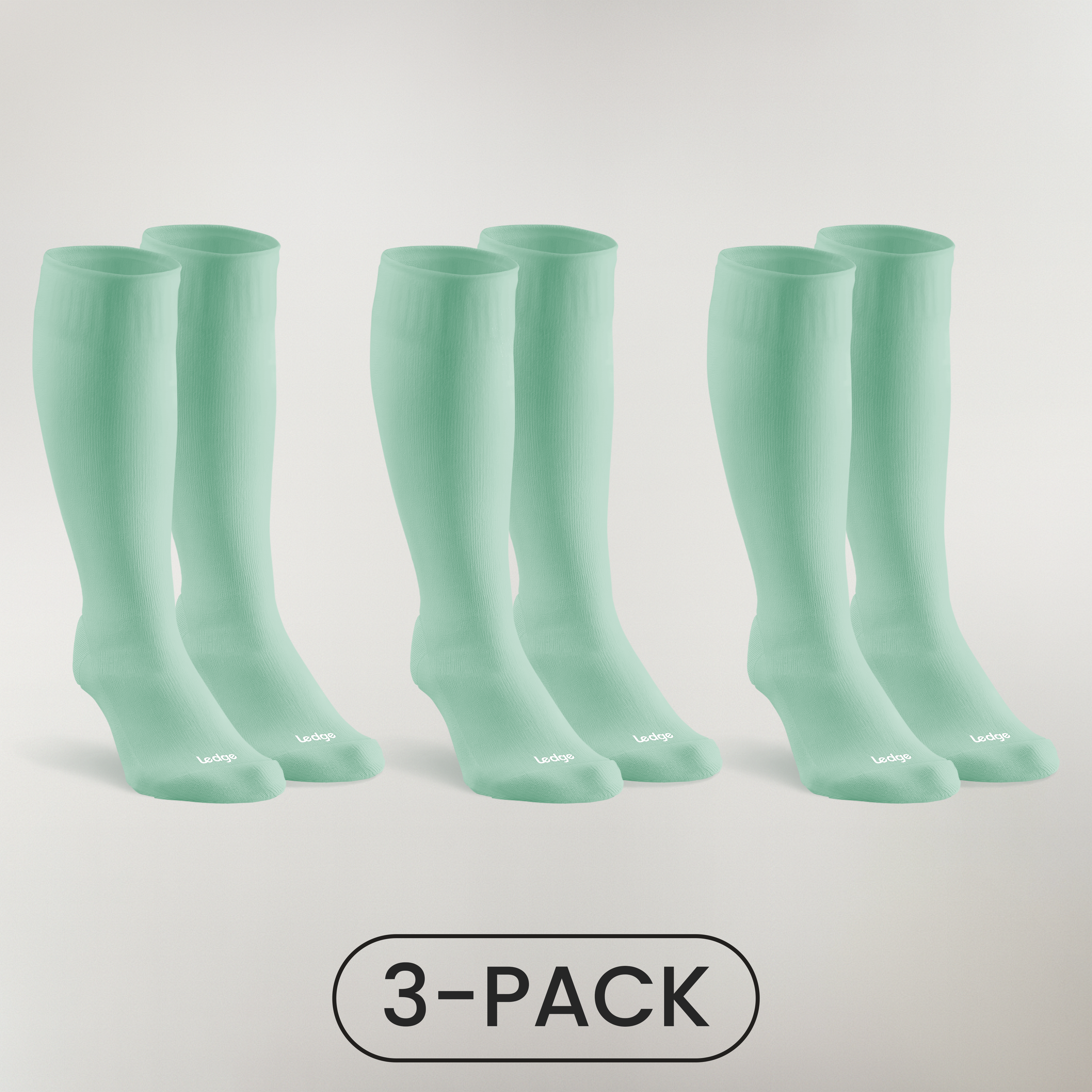 3-Pack | Essential Compression Socks Soft Green