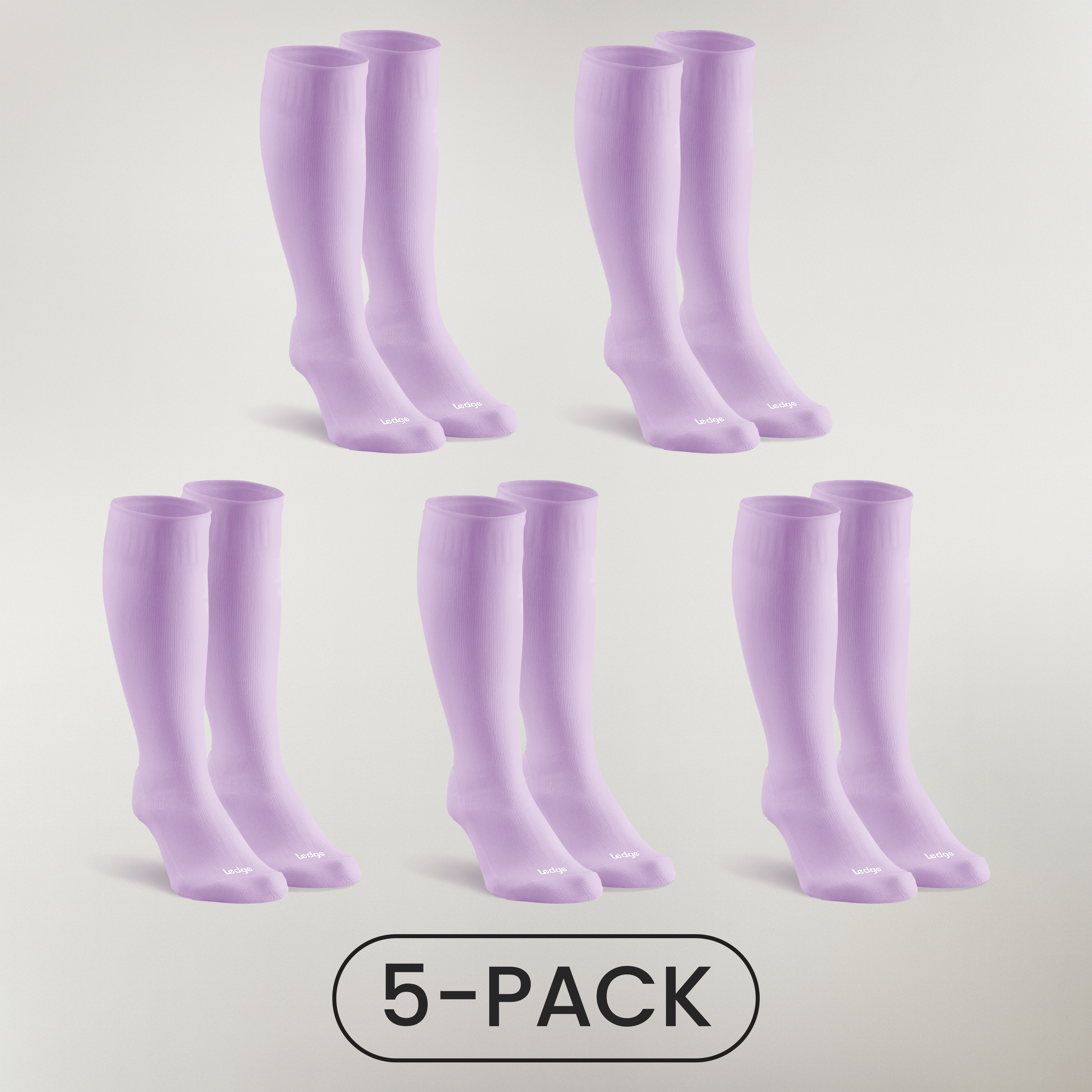 5-Pack | Essential Compression Socks Lavender